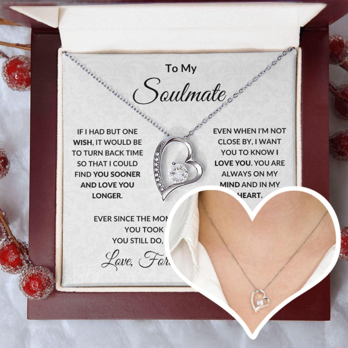 Gift For Women Wife Her Girlfriend Necklace Stainless Steel To My Soulmate The Day I Met You Forever Love Necklace